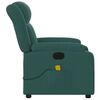vidaXL Fauteuil de massage inclinable électrique Vert foncé Tissu