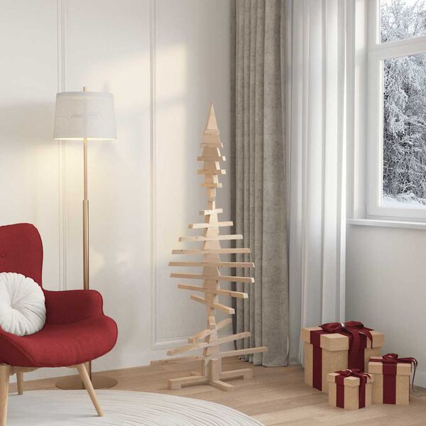 vidaXL Sapin de Noël en bois pour décoration 150 cm Bois de pin massif