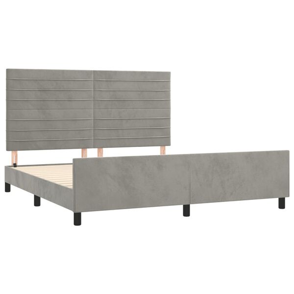 vidaXL Cadre de lit sans matelas gris clair 160x200 cm velours