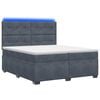 vidaXL Lit boxspring avec matelas Gris fonc&eacute; 200 x 200 cm Velours