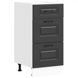 vidaXL Meuble bas de cuisine &laquo; Kalmar &raquo; Bois d'ing&eacute;nierie noir