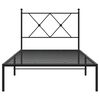 vidaXL Cadre de lit métal sans matelas avec tête de lit noir 90x190 cm