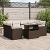 vidaXL Salon de jardin avec coussins 7 pcs marron r&eacute;sine tress&eacute;e