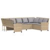 vidaXL Canap&eacute; de jardin avec coussins beige r&eacute;sine tress&eacute;e
