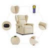 vidaXL Fauteuil inclinable de massage &eacute;lectrique Cr&egrave;me Tissu