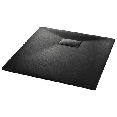 vidaXL Bac de douche SMC Noir 90 x 90 cm