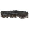 vidaXL Ensemble de canap&eacute; de jardin 12 pc Gris polyrotin
