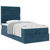 vidaXL Cadre de lit ottoman avec matelas bleu fonc&eacute; 80x200 cm velours