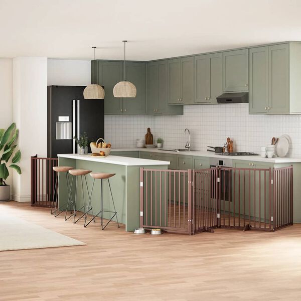 vidaXL Barri&egrave;re pour chien porte pliable 10 panneaux bois de peuplier