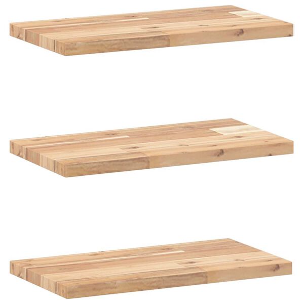 vidaXL &Eacute;tag&egrave;res flottantes 3 pcs 40x20x2 cm acacia massif non trait&eacute;