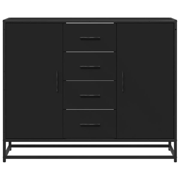 vidaXL Buffet noir 92x35x76 cm bois d’ingénierie