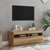 vidaXL Meuble TV avec lumières LED chêne artisanal bois d'ingénierie