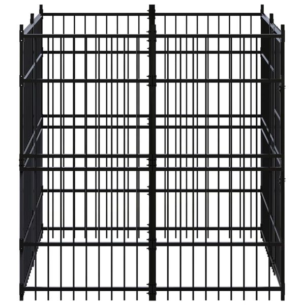 vidaXL Chenil d'extérieur pour chiens Acier 3,69 m²