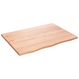 vidaXL &Eacute;tag&egrave;re murale marron clair 80x60x2 cm bois ch&ecirc;ne massif trait&eacute;