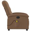 vidaXL Fauteuil inclinable de massage &eacute;lectrique marron tissu