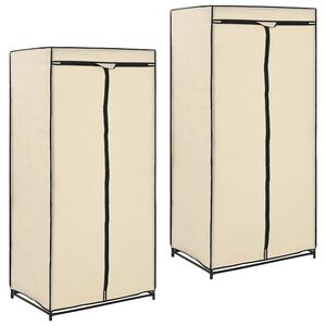 vidaXL 2 pcs Garde-robes Cr&egrave;me 75x50x160 cm