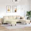 vidaXL Sofa en tissu avec coussin Crème 208 cm Tissu en velours côtelé