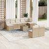 vidaXL Salon de jardin avec coussins 10 pcs beige r&eacute;sine tress&eacute;e