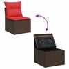 vidaXL Salon de jardin avec coussins 6pcs marron résine tressée acacia