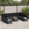 vidaXL Ensemble de canap&eacute; de jardin avec coussin 10 pcs Noir polyrotin