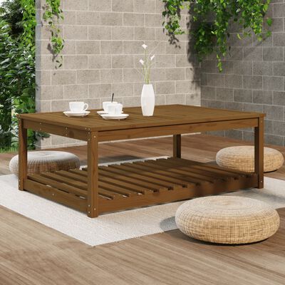 vidaXL Table de jardin marron miel 121x82,5x45 cm bois massif de pin
