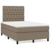 vidaXL Sommier &agrave; lattes de lit matelas et LED taupe 120x190 cm tissu