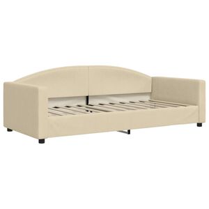 vidaXL Lit de repos sans matelas cr&egrave;me 90x200 cm tissu