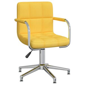 vidaXL Chaise pivotante de salle &agrave; manger Jaune moutarde Tissu