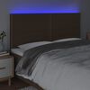 vidaXL T&ecirc;te de lit &agrave; LED Marron fonc&eacute; 200x5x118/128 cm Tissu