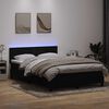 vidaXL Sommier &agrave; lattes de lit avec matelas et LED noir 160x210 cm velours