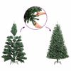 vidaXL Sapin de Noël mince Vert 210 cm PVC et bois de pin massif