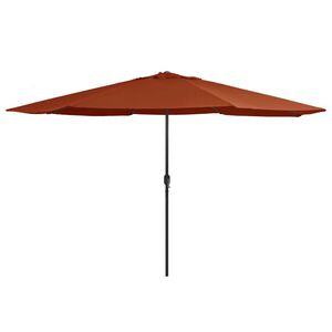 vidaXL Parasol de jardin avec m&acirc;t en m&eacute;tal 390 cm terre cuite