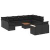 vidaXL Salon de jardin avec coussins 13 pcs noir r&eacute;sine tress&eacute;e