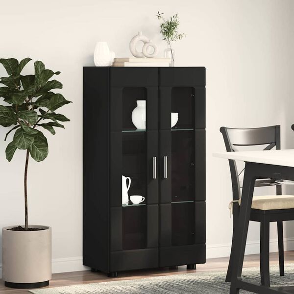 vidaXL Buffet FLORIN Noir 55,5 x 29 x 103 cm Bois d'ing&eacute;nierie