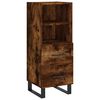 vidaXL Buffet haut Ch&ecirc;ne fum&eacute; 34,5x34x180 cm Bois d'ing&eacute;nierie
