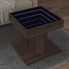 vidaXL Table basse avec LED chêne marron 50x50x45 cm bois d'ingénierie