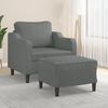 vidaXL Fauteuil avec repose-pied Gris fonc&eacute; 60 cm Tissu