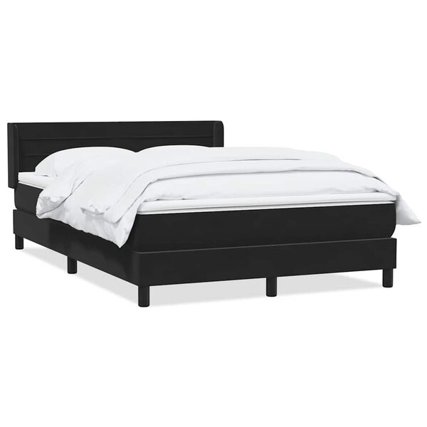 vidaXL Sommier &agrave; lattes de lit avec matelas noir 160x210 cm velours