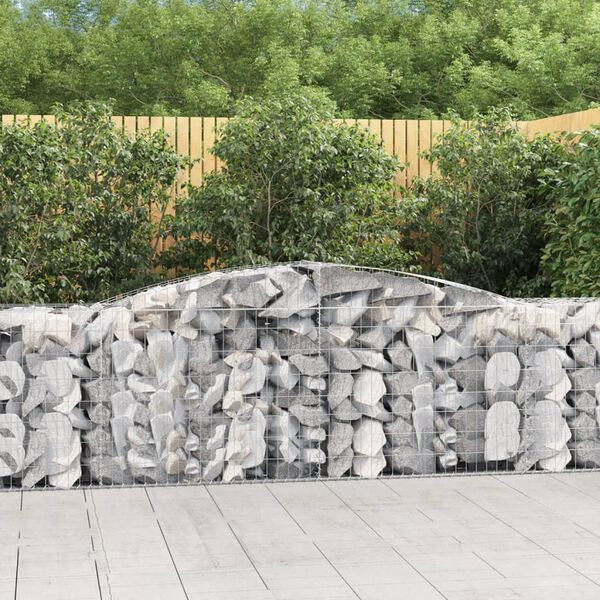 vidaXL Paniers à gabions arqués 25 pcs 400x50x80/100 cm Fer galvanisé