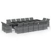 vidaXL Ensemble &agrave; manger de jardin coussins 17 pcs R&eacute;sine tress&eacute;e Gris