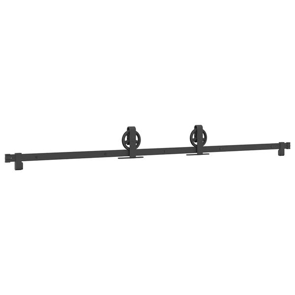 vidaXL Kit de quincaillerie de porte coulissante 200 cm Acier Noir