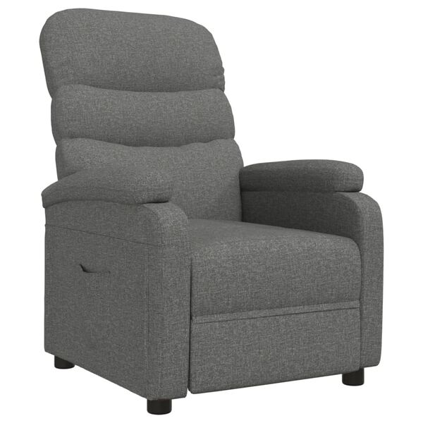 vidaXL Fauteuil inclinable Gris foncé Tissu