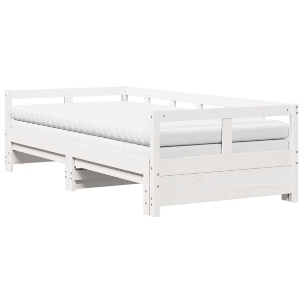 vidaXL Lit de jour et lit gigogne et matelas 80x200 cm bois pin massif
