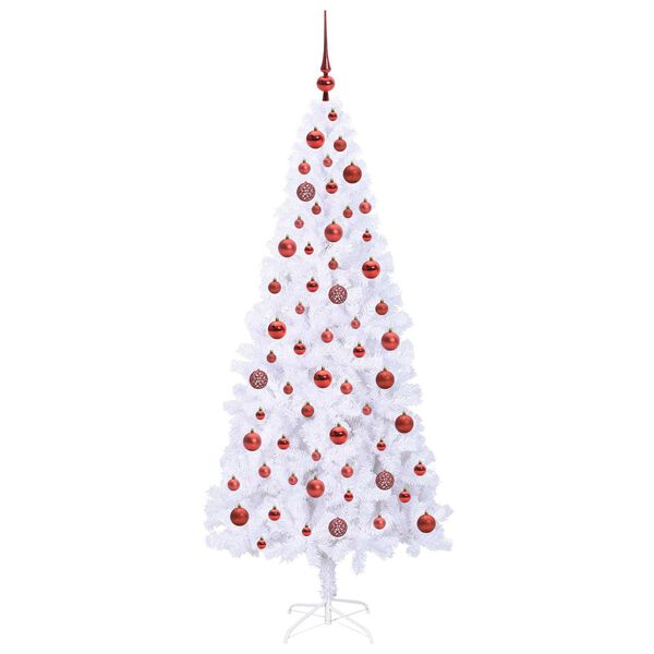vidaXL Sapin de No&euml;l artificiel avec 300 LED Blanc 180 cm PVC et Acier