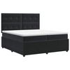 vidaXL Lit boxspring avec matelas Noir 200 x 200 cm Velours