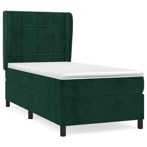 vidaXL Sommier &agrave; lattes de lit avec matelas Vert fonc&eacute; 90x200 cm