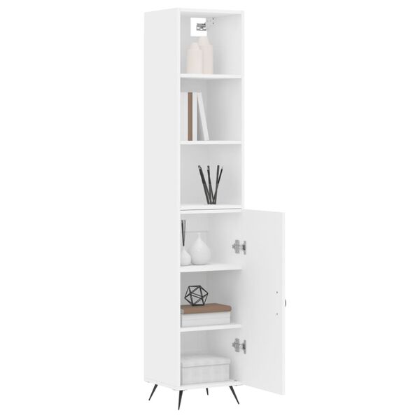 vidaXL Buffet haut Blanc 34,5x34x180 cm Bois d'ingénierie