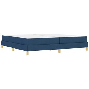 vidaXL Lit &agrave; ressorts avec matelas Bleu 200 x 200 cm tissu