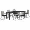 vidaXL Ensemble de salle &agrave; manger pour jardin 7 pc Noir