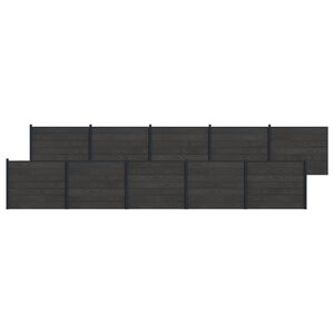 vidaXL Panneau de cl&ocirc;ture 10 pcs WPC et Aluminium Noir